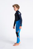 C Skins Junior 5/4/3 Legend Back Zip Wetsuit Navy/Cyan - Second Skin Surfshop