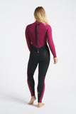 C Skins Womens Surflite 4/3 Wetsuit Black/Wine - Second Skin Surfshop