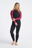 C Skins Womens Surflite 4/3 Wetsuit Black/Wine - Second Skin Surfshop