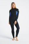 C Skins Womens Surflite 4/3 Wetsuit Black/Blue - Second Skin Surfshop