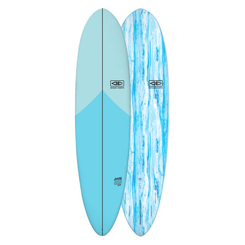 Ocean & Earth 7'6 Happy Hour Epoxy Softboard - Sky Blue - Click & Collect - Second Skin Surfshop